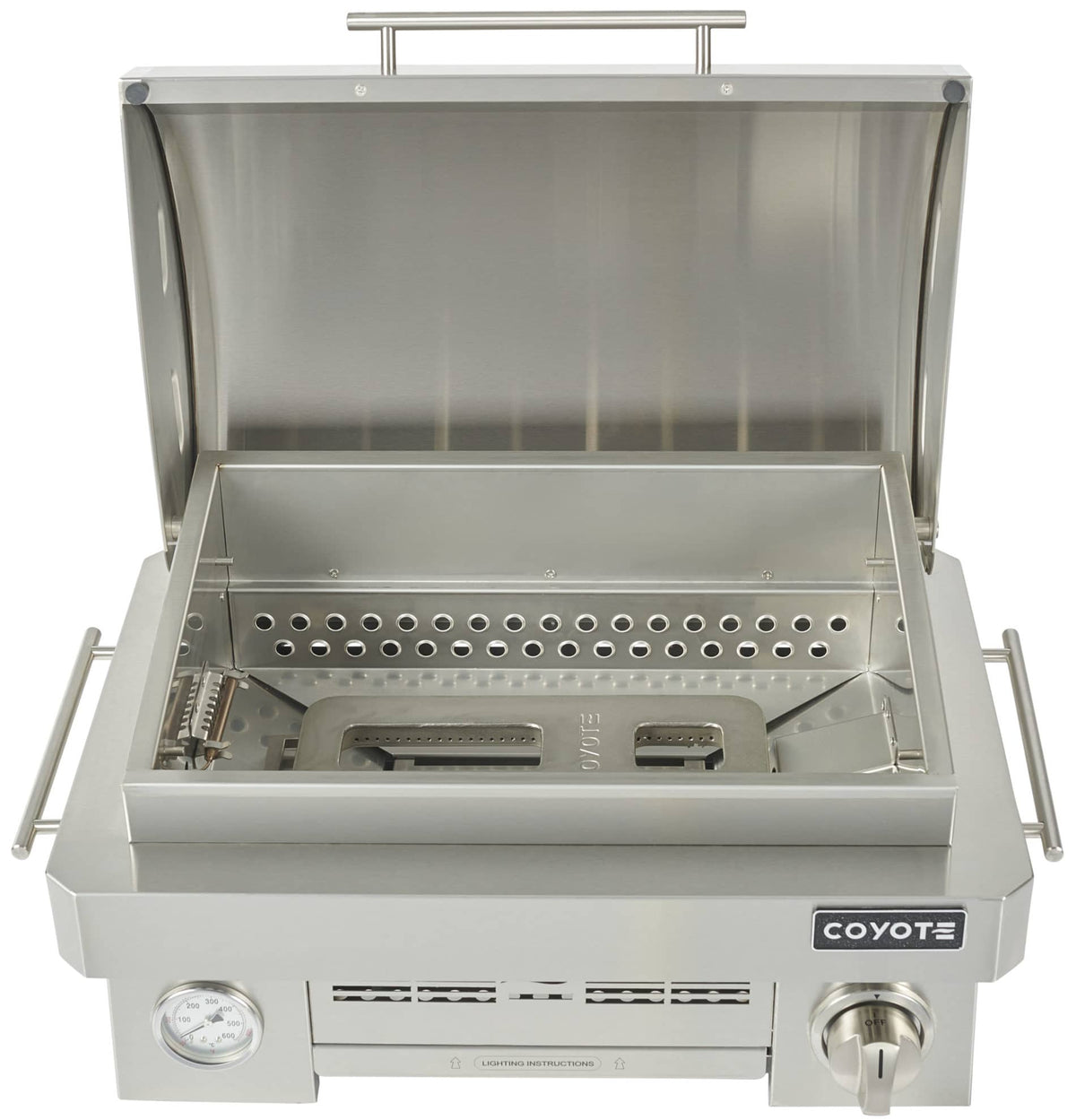 Coyote C1PORTLP 25" Portable Gas Grill, 1 Burner, Ceramic, Liquid Propane, Stainless Steel - image 9