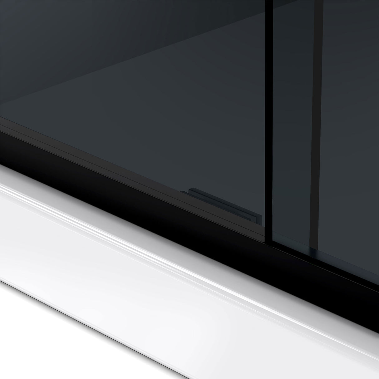 DreamLine Crest 58-60 in. W x 76 in. H Smoke Gray Glass Frameless Sliding Shower Door in Satin Black