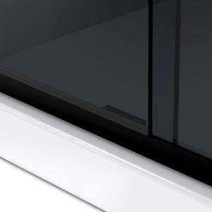 DreamLine Crest 58-60 in. W x 76 in. H Smoke Gray Glass Frameless Sliding Shower Door in Satin Black