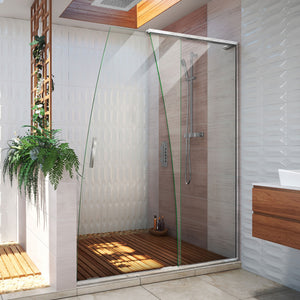 DreamLine Crest 58-60 in. W x 76 in. H Clear Glass Frameless Sliding Shower Door in Chrome