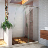 DreamLine Crest 58-60 in. W x 76 in. HClear Glass Frameless Sliding Shower Door in Brushed Nickel