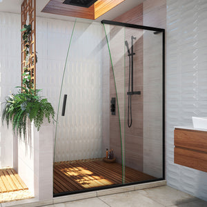 DreamLine Crest 58-60 in. W x 76 in. H Clear Glass Frameless Sliding Shower Door in Satin Black