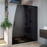 DreamLine Crest 58-60 in. W x 76 in. H Smoke Gray Glass Frameless Sliding Shower Door in Satin Black