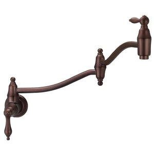 Gerber Danze Wall Mounted Pot Filler Faucet with 22" Double-Jointed Swinging Spout From the Fairmont Collection D205040RB