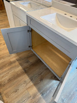 Cab-Tec/Wolf 37" Grey Vanity Combo – White Cultured Marble Top