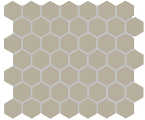 Daltile Color Wheel Mosaic Architectural Gray Hexagon 1.5 Glossy Mosaic Tile