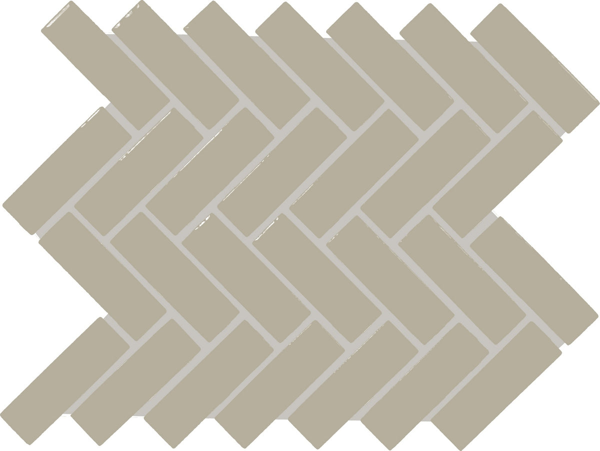 Daltile Color Wheel Mosaic Architectural Gray Herringbone 1x3 Glossy Mosaic Tile