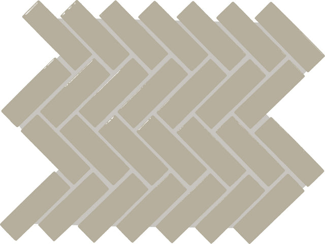 Daltile Color Wheel Mosaic Architectural Gray Herringbone 1x3 Glossy Mosaic Tile