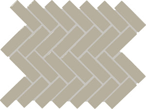 Daltile Color Wheel Mosaic Architectural Gray Herringbone 1x3 Glossy Mosaic Tile
