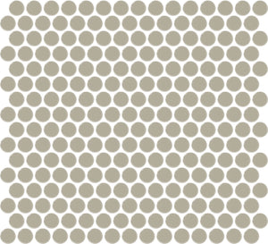 Daltile Color Wheel Mosaic Architectural Gray Penny Rounds Glossy Mosaic Tile
