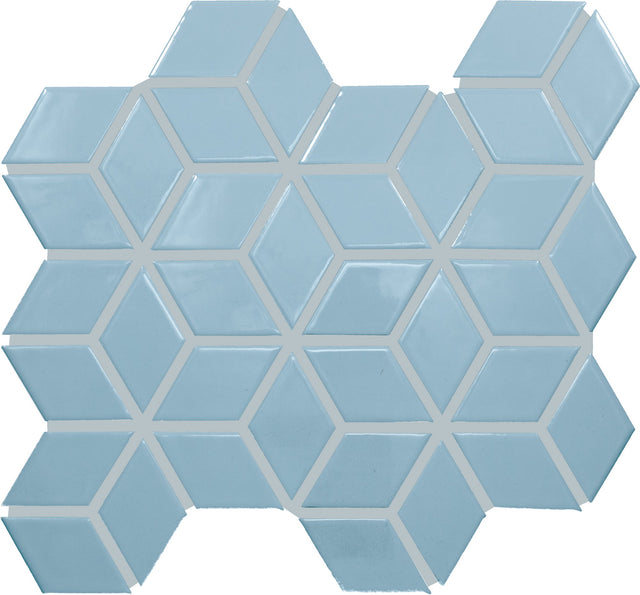 Daltile Color Wheel Retro Waterfall 3D Cube 2x3 Glossy Mosaic Tile