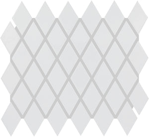 Daltile Color Wheel Retro Arctic White Harlequin 2x3 Glossy Mosaic Tile
