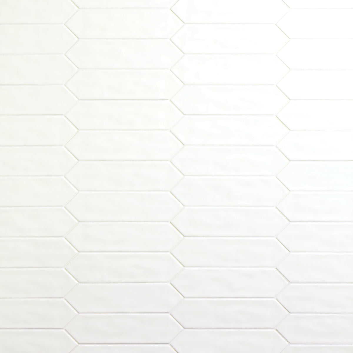 Daltile Stagecraft Arctic White Picket 3x12 Undulated Glossy Wall Tile