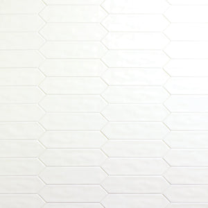 Daltile Stagecraft Arctic White Picket 3x12 Undulated Glossy Wall Tile