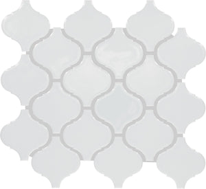 Daltile Color Wheel Retro Arctic White Arabesque 3x3 Glossy Mosaic Tile