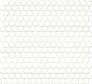Daltile Color Wheel Mosaic Arctic White Penny Rounds Glossy Mosaic Tile