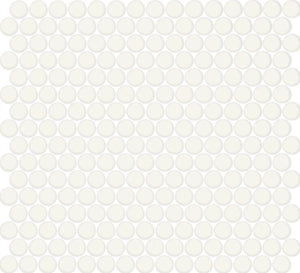 Daltile Color Wheel Mosaic Matte Arctic White Penny Rounds Matte Mosaic Tile