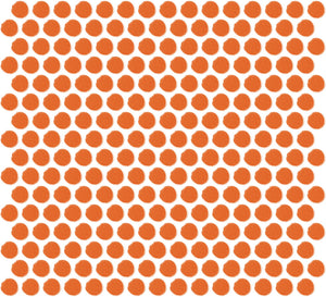 Daltile Color Wheel Mosaic Orange Burst Penny Rounds Glossy Mosaic Tile