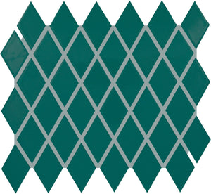 Daltile Color Wheel Retro Peacock Harlequin 2x3 Glossy Mosaic Tile