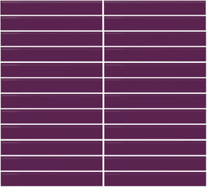 Daltile Color Wheel Mosaic Plum Crazy Straight Joint 2x2 Glossy Mosaic Tile