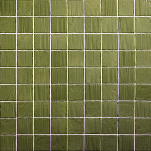 Daltile Artcrafted Fern Square 4x4 Handcrafted Glossy Wall Tile