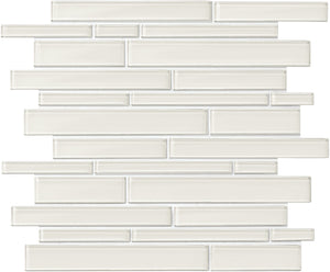 Daltile Amity White Random Linear Glass Mosaic Tile