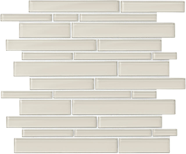 Daltile Amity Taupe Random Linear Glass Mosaic Tile