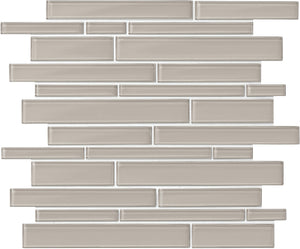 Daltile Amity Grey Random Linear Glass Mosaic Tile