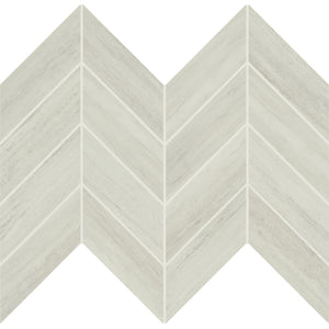 Daltile Articulo Editorial White Chevron 2x5 Polished Mosaic Tile