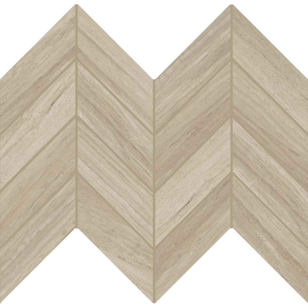 Daltile Articulo Feature Beige Chevron 2x5 Polished Mosaic Tile