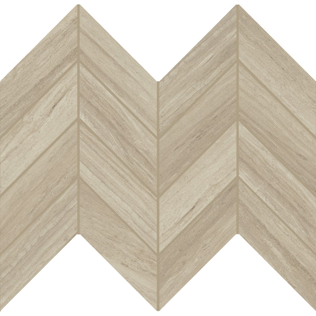 Daltile Articulo Feature Beige Chevron 2x5 Polished Mosaic Tile