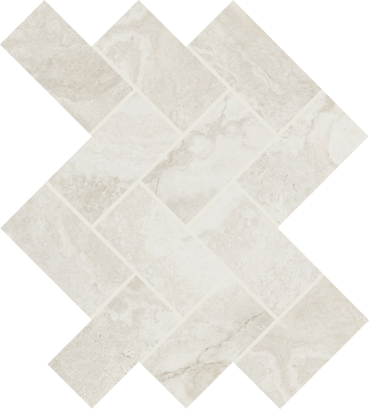 Daltile Archaia Relic White Herringbone 2x4 Matte Mosaic Tile
