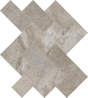 Daltile Archaia Atlas Grey Herringbone 2x4 Matte Mosaic Tile