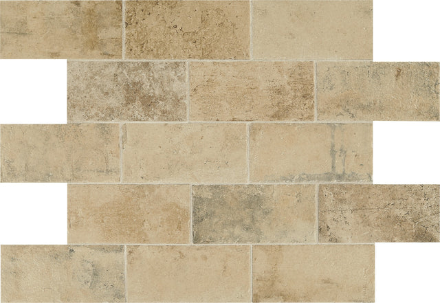 Daltile Brickwork Atrium Rectangle 2.25x8 Distressed Matte Floor Tile