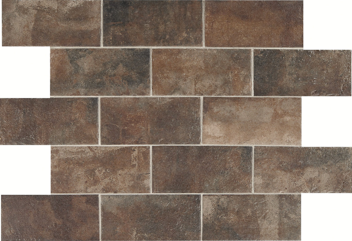 Daltile Brickwork Terrace Rectangle 2.25x8 Distressed Matte Floor Tile