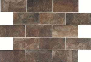 Daltile Brickwork Terrace Rectangle 4x8 Distressed Matte Floor Tile