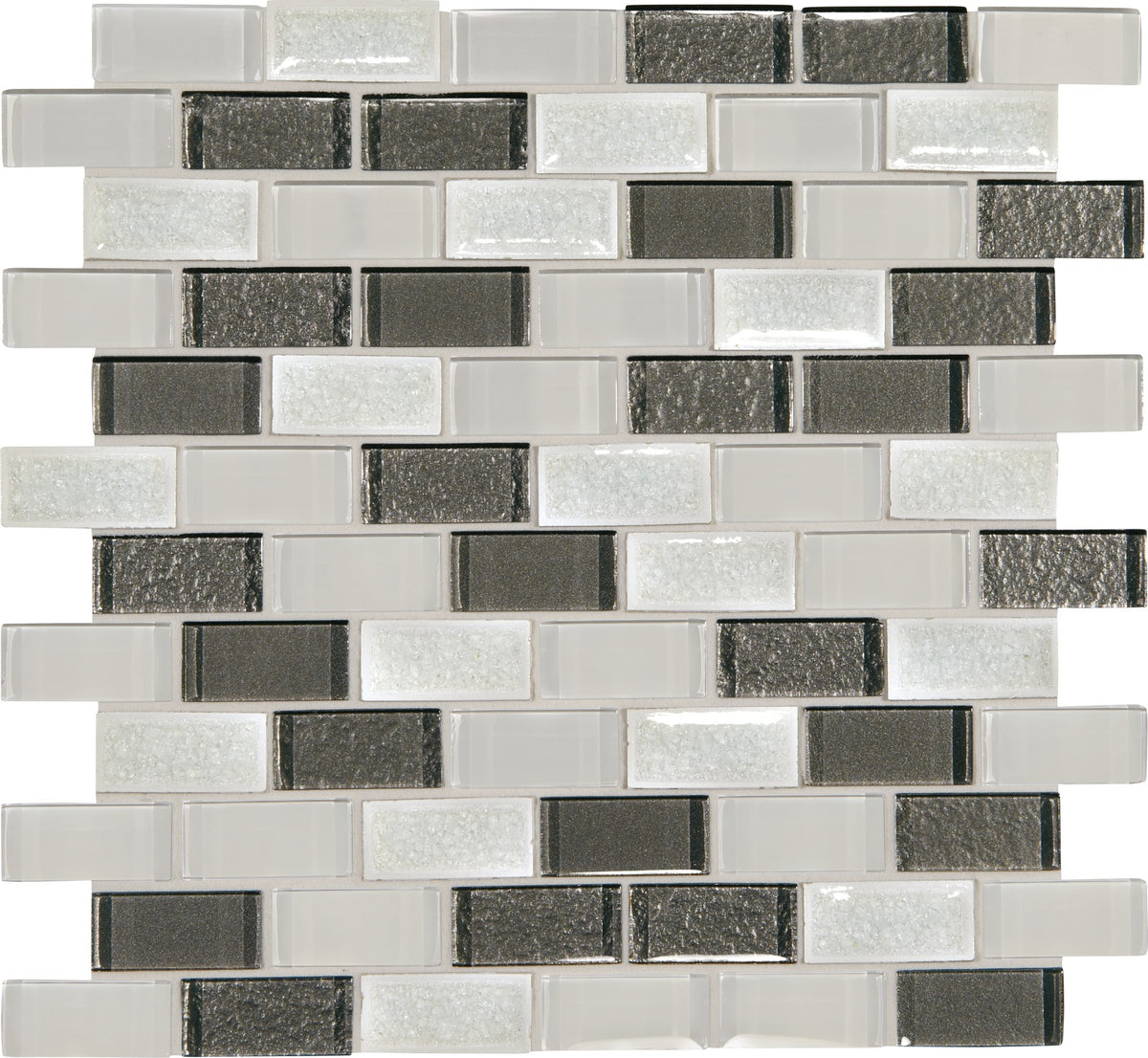Daltile Crystal Shores Diamond Delta Brick Joint 2x1 Glass Mosaic Tile