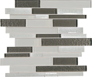 Daltile Crystal Shores Diamond Delta Random Interlocking Glass Mosaic Tile