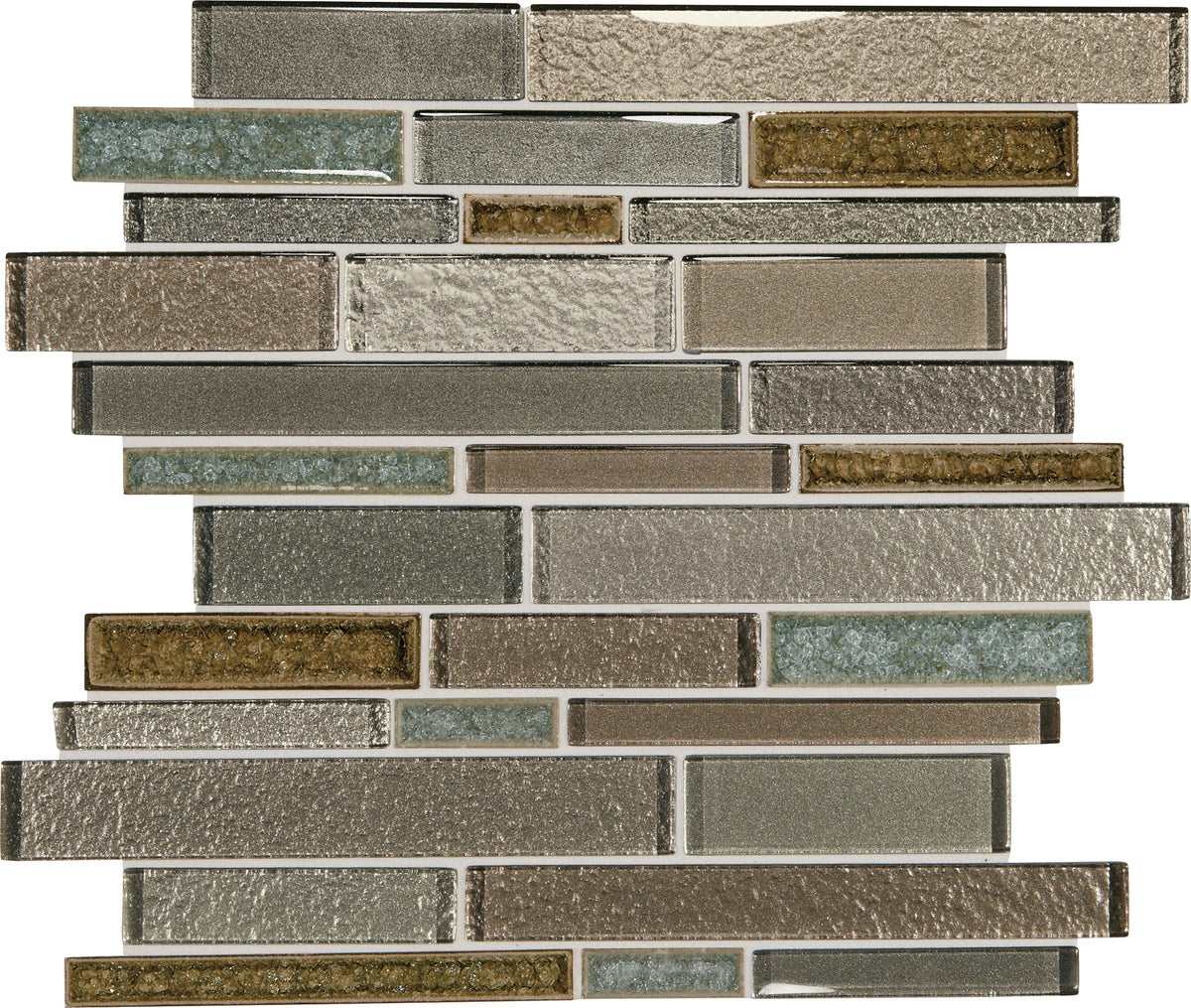 Daltile Crystal Shores Sapphire Lagoon Random Interlocking Glass Mosaic Tile