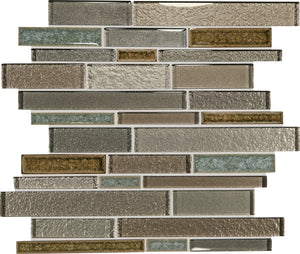 Daltile Crystal Shores Sapphire Lagoon Random Interlocking Glass Mosaic Tile