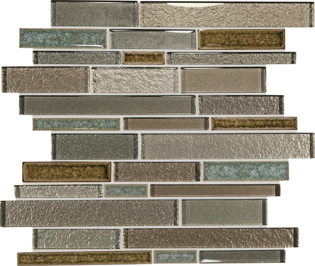 Daltile Crystal Shores Sapphire Lagoon Random Interlocking Glass Mosaic Tile