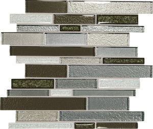 Daltile Crystal Shores Emerald Isle Random Interlocking Glass Mosaic Tile