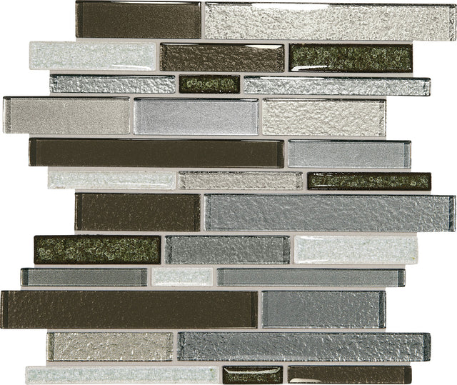 Daltile Crystal Shores Emerald Isle Random Interlocking Glass Mosaic Tile