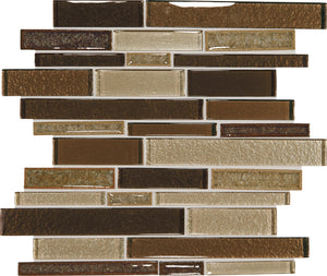 Daltile Crystal Shores Copper Coast Random Interlocking Glass Mosaic Tile