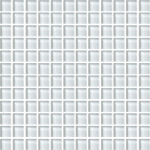 Daltile Color Wave Feather White Straight Joint 1x1 Glass Mosaic Tile