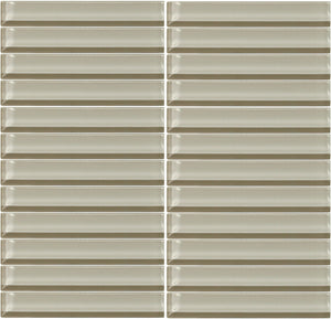 Daltile Color Wave Silver Mink Straight Joint 1x1 Glass Mosaic Tile