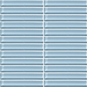 Daltile Color Wave Blue Lagoon Straight Joint 1x1 Glass Mosaic Tile