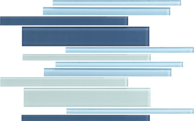 Daltile Color Wave Winter Blues Random Interlocking Glass Mosaic Tile