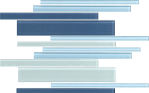 Daltile Color Wave Winter Blues Random Interlocking Glass Mosaic Tile