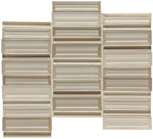 Daltile Cascading Waters Shimmer Shore Random Straight Stacked 1x4 Glass Mosaic Tile